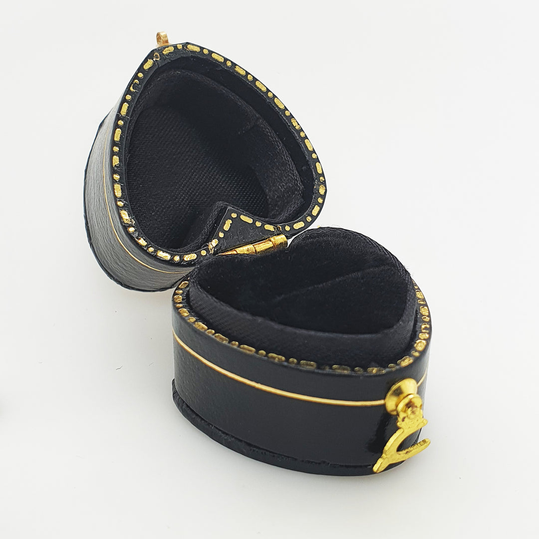 Antique Inspired Leatherette Black Gold Heart Ring Box