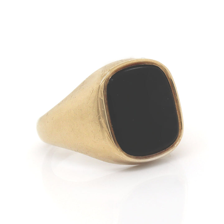 9CT Yellow Gold Black Onyx Signet Ring