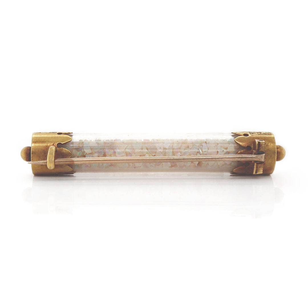 9CT Yellow Gold Australian Opal Antique Brooch