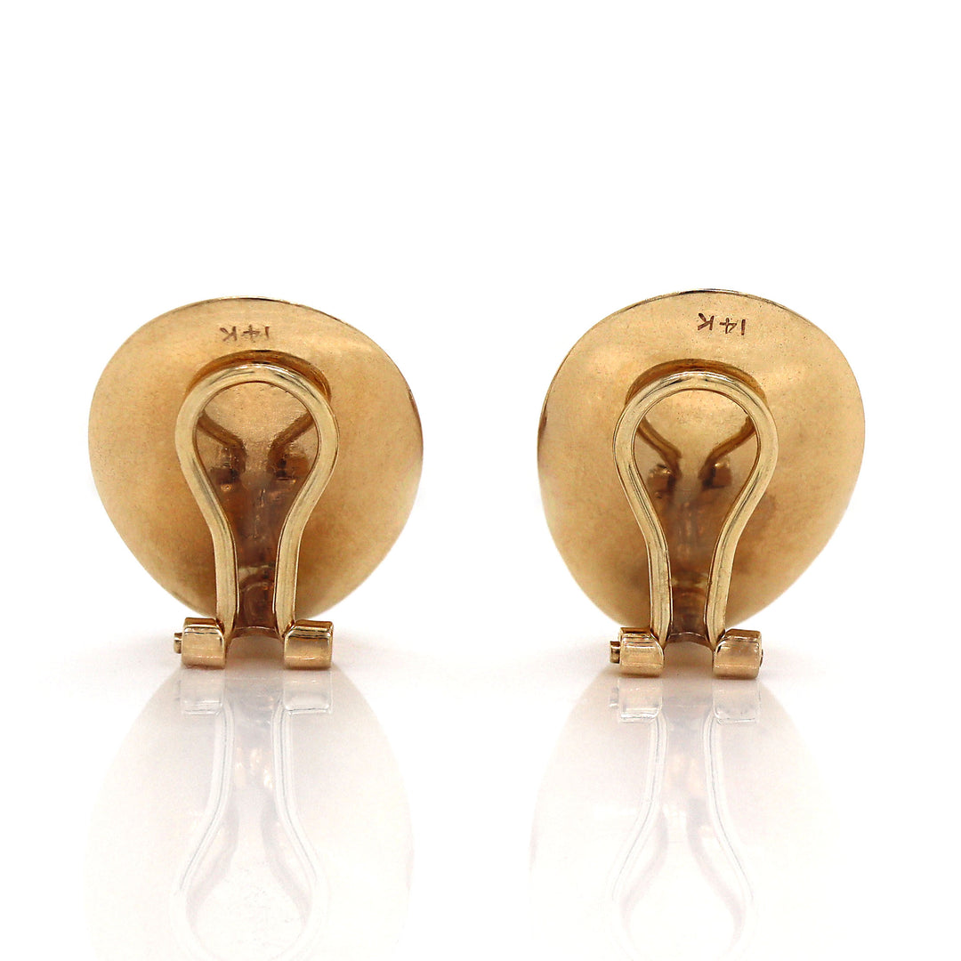 14CT Yellow Gold Vintage Diamond Clip Earrings