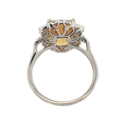 14K White Gold Citrine & Diamond Ring