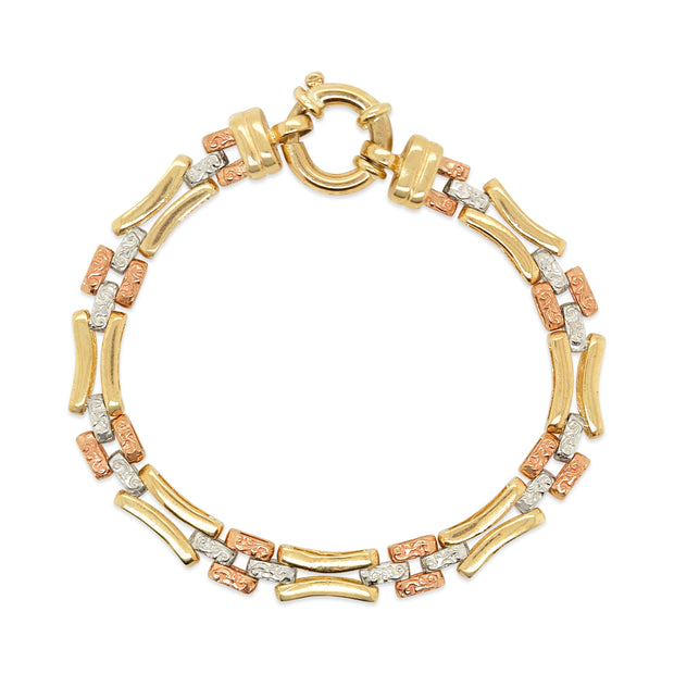 14CT Gold Tricolor Vintage Bracelet