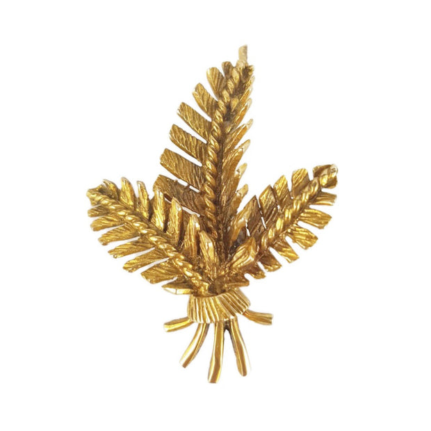 9CT Yellow Gold Vintage Bouquet Brooch by H&T