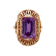 14CT Rose Gold Vintage c.1950s Alexandrite Sapphire Cocktail Ring