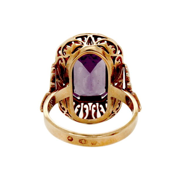 14CT Rose Gold Vintage c.1950s Alexandrite Sapphire Cocktail Ring