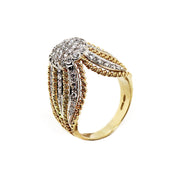 18CT Yellow & White Gold Art Deco Dome Diamond Cocktail Ring