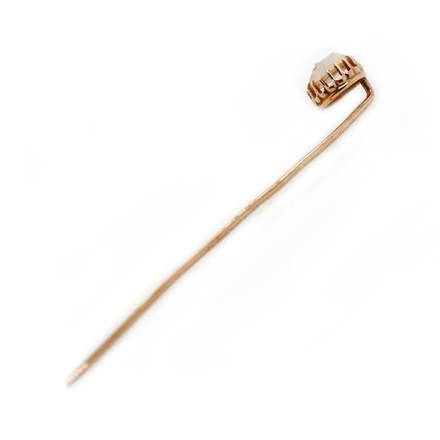 9CT Yellow Gold Moonstone Man In The Moon Stick Pin