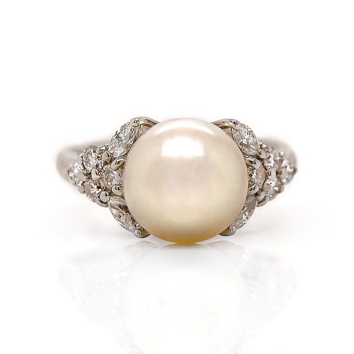 Platinum South Sea Pearl And Diamond Dress Ring