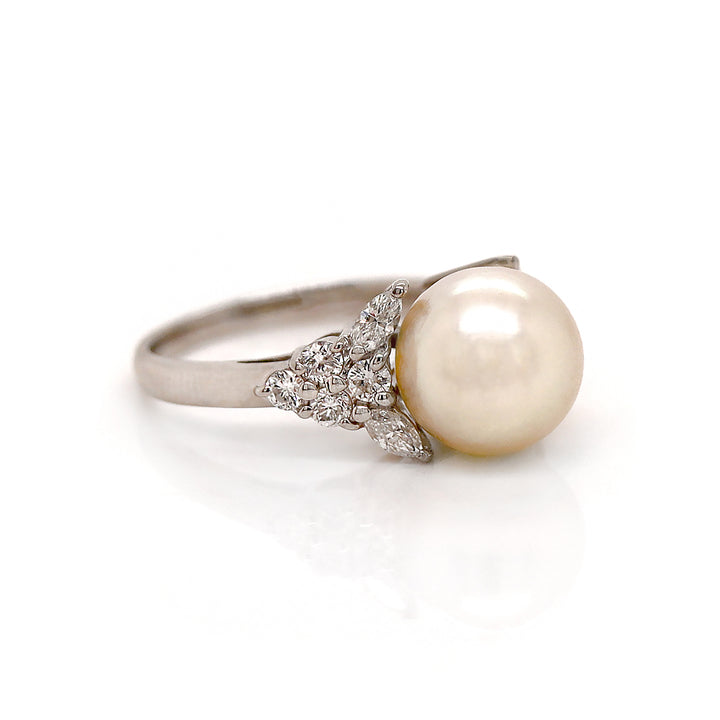 Platinum South Sea Pearl And Diamond Dress Ring