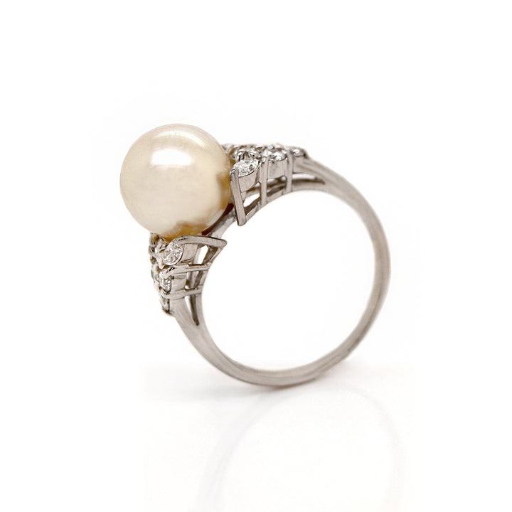 Platinum South Sea Pearl And Diamond Dress Ring