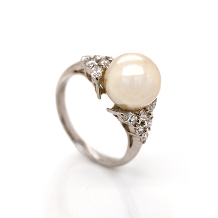 Platinum South Sea Pearl And Diamond Dress Ring