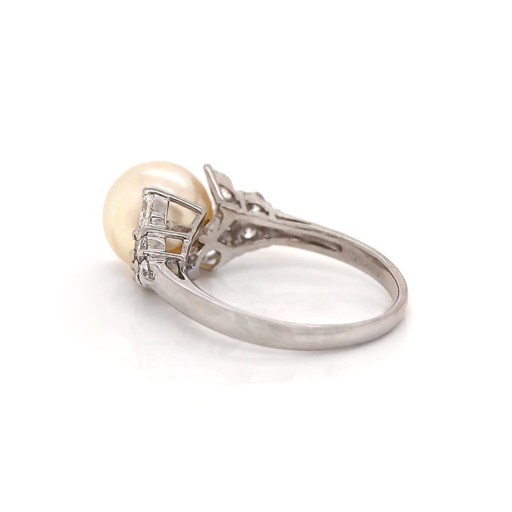 Platinum South Sea Pearl And Diamond Dress Ring