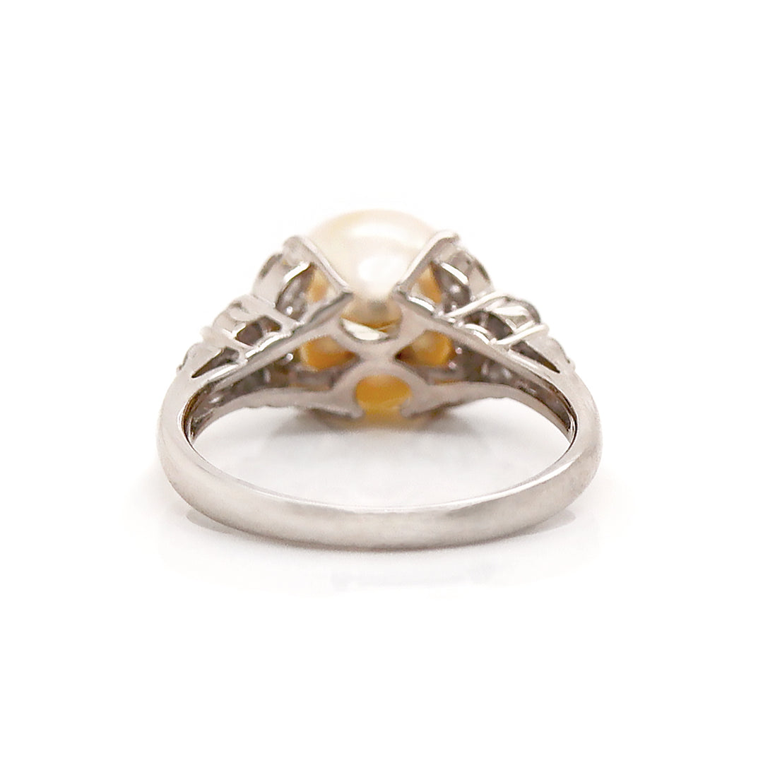 Platinum South Sea Pearl And Diamond Dress Ring