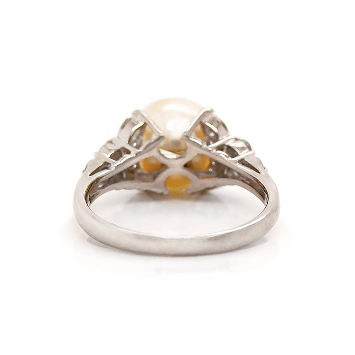 Platinum South Sea Pearl And Diamond Dress Ring