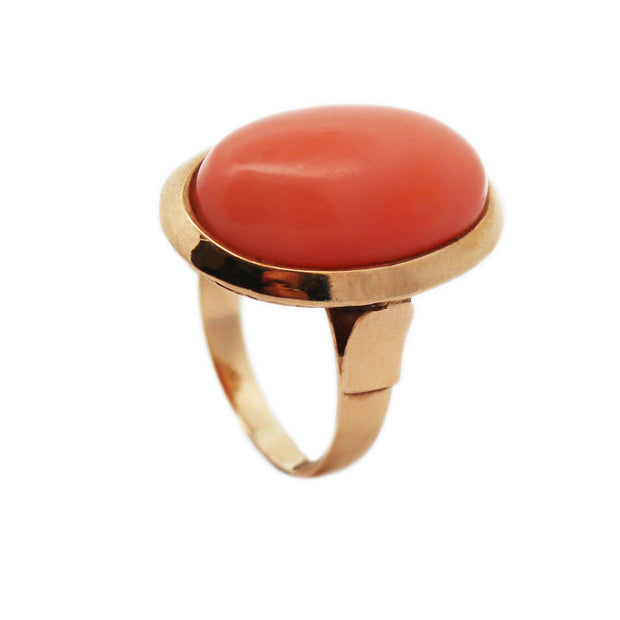 Yellow Gold Vintage Coral Dress Ring