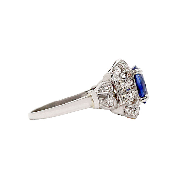 Platinum Ceylon sapphire And Diamond Dress Ring