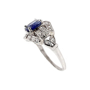 Platinum Ceylon sapphire And Diamond Dress Ring