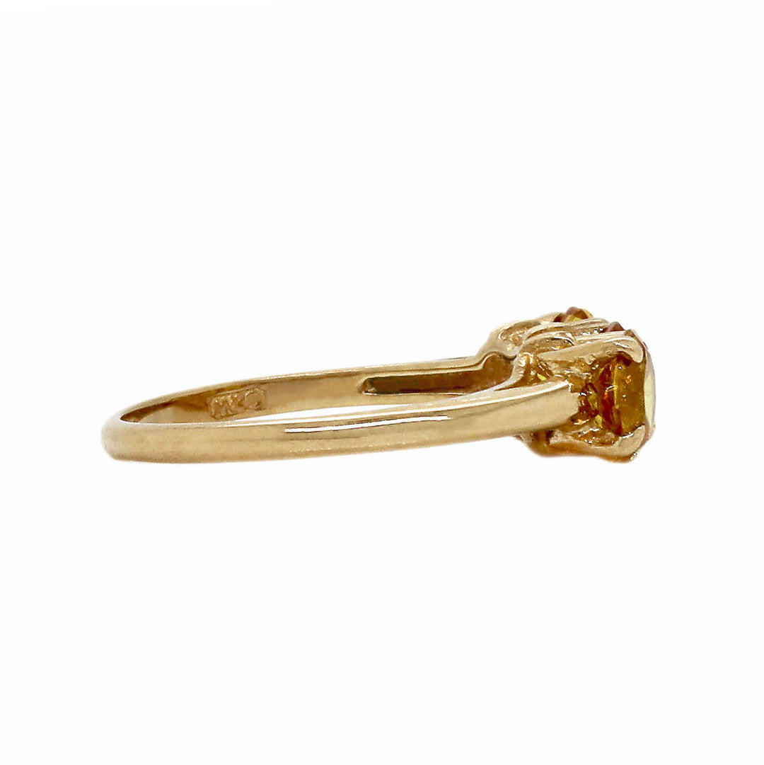 9CT Yellow Gold Fancy Yellow Sapphire Trilogy Ring