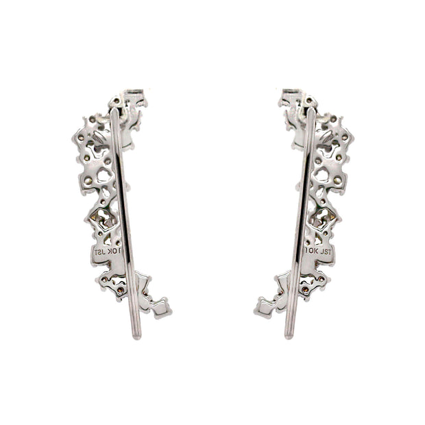 10CT White Gold Diamond Waterfall Earrings