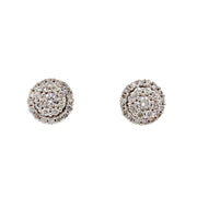 10CT White Gold Diamond Cluster Earrings