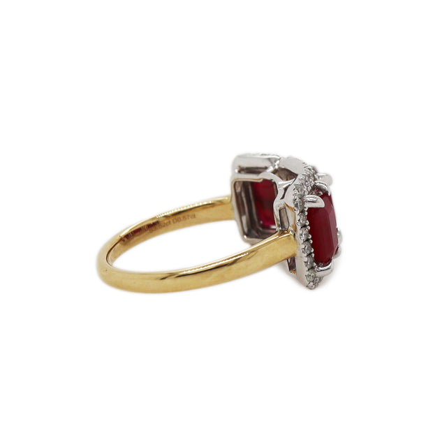 14ct gold ruby and diamond ring