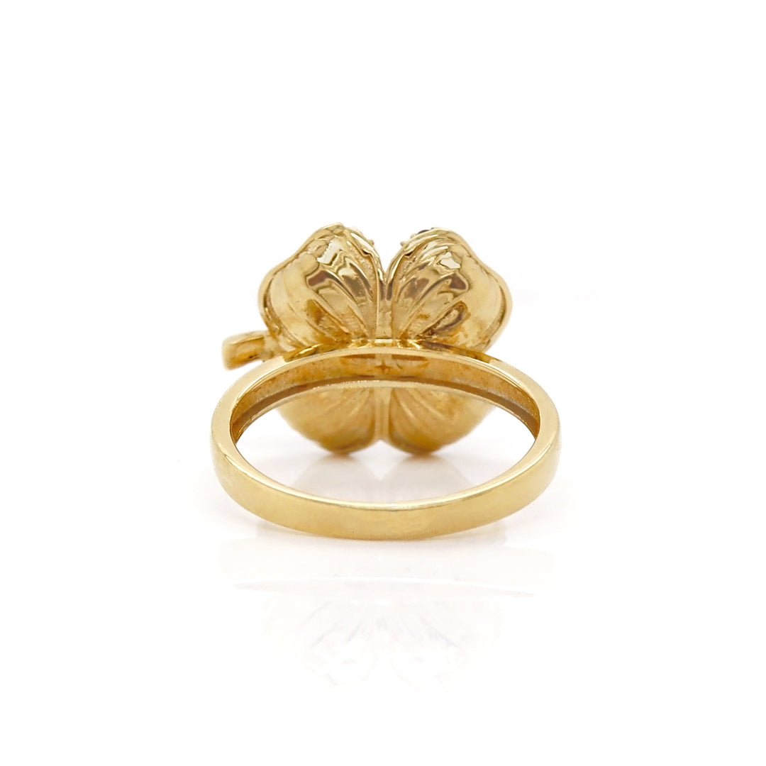 18CT Yellow Gold Diamond Flower Ring