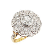 18CT Yellow Gold Vintage Star Burst Diamond Ring