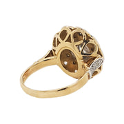 18CT Yellow Gold Vintage Star Burst Diamond Ring