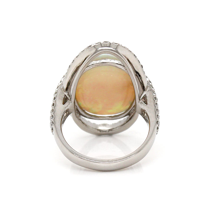 Platinum PT950 Opal & Diamond Ring