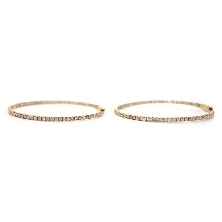 18CT Yellow Gold 3.00CT Diamond Hoop Earrings