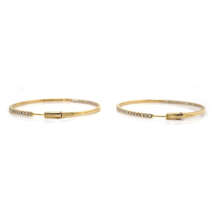 18CT Yellow Gold 3.00CT Diamond Hoop Earrings