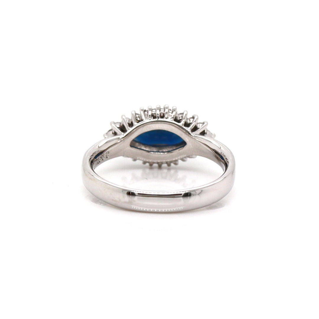 Platinum Pt900 Sapphire & Diamond Ring