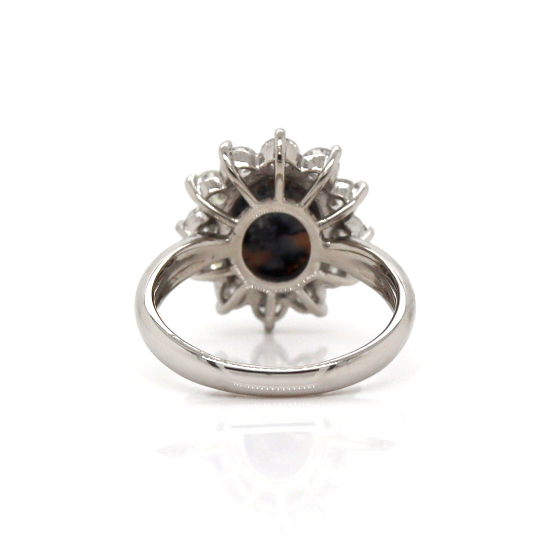 Platinum PT900 Ruby & Diamond Ring