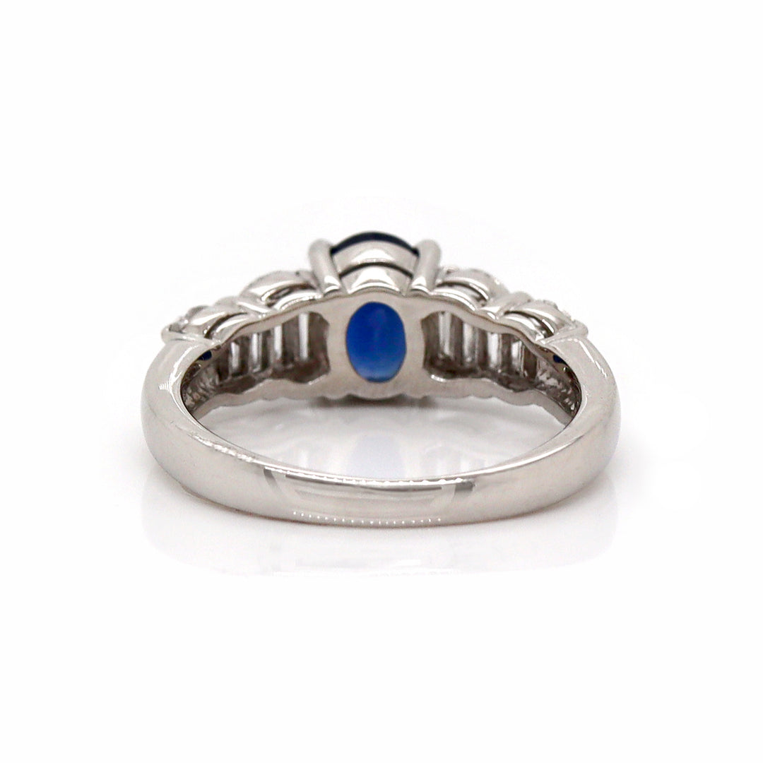 Platinum Pt900 Sapphire and diamond dress ring