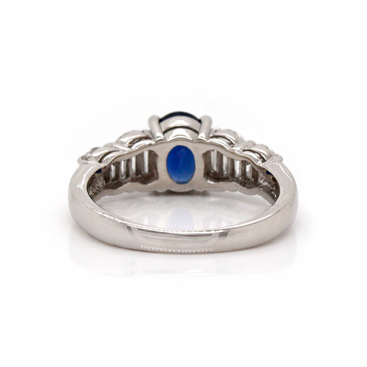 Platinum Pt900 Sapphire and diamond dress ring
