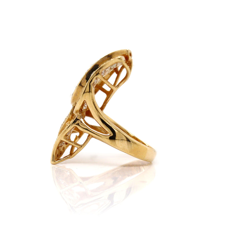 18ct Yellow Gold Ruby & Diamond Butterfly Ring