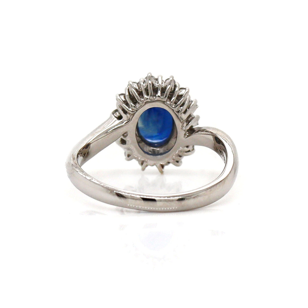 Platinum Pt900 Sapphire and Diamond Ring