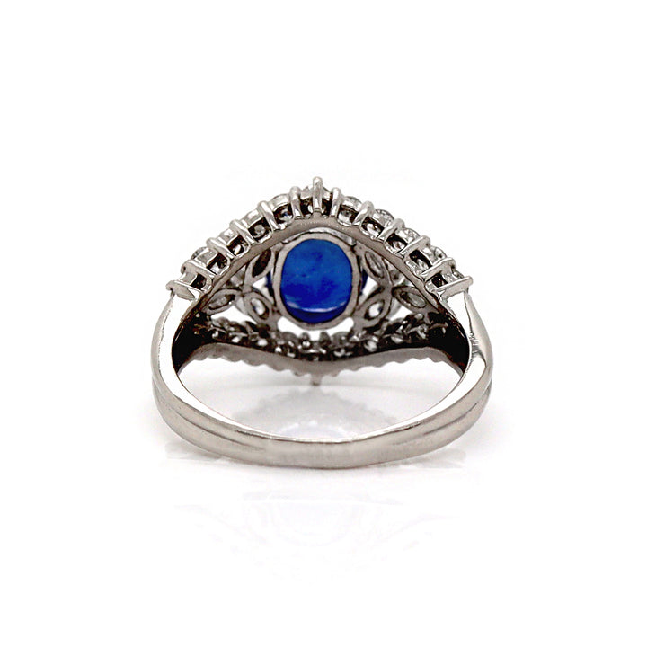 Platinum PT900 Sapphire and Diamond Ring