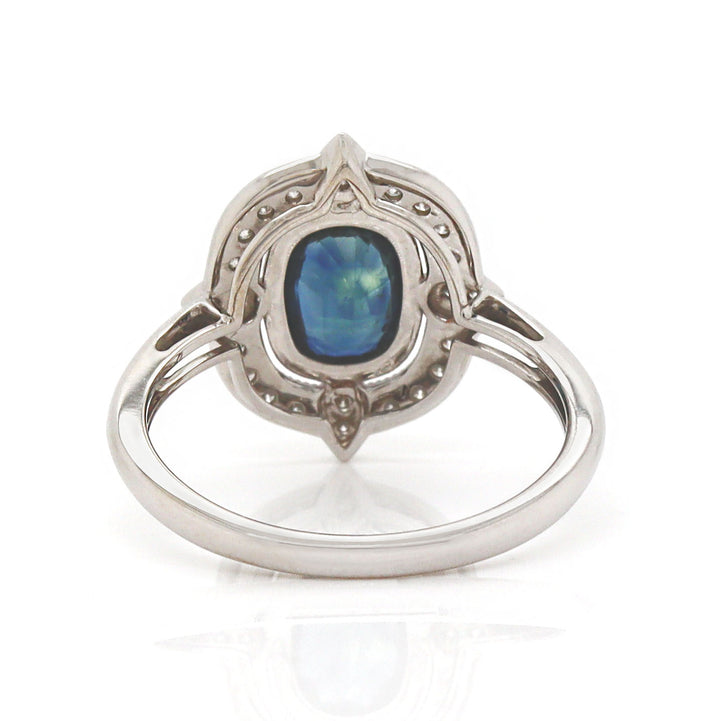 14CT White Gold Sapphire & Diamond Ring