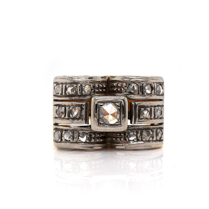 18ct Gold Retro Diamond Cocktail Ring