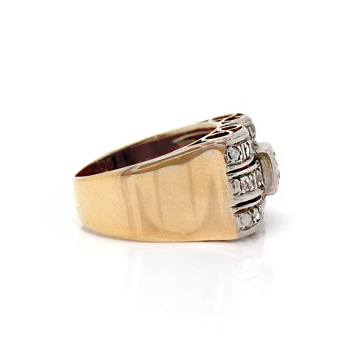 18ct Gold Retro Diamond Cocktail Ring