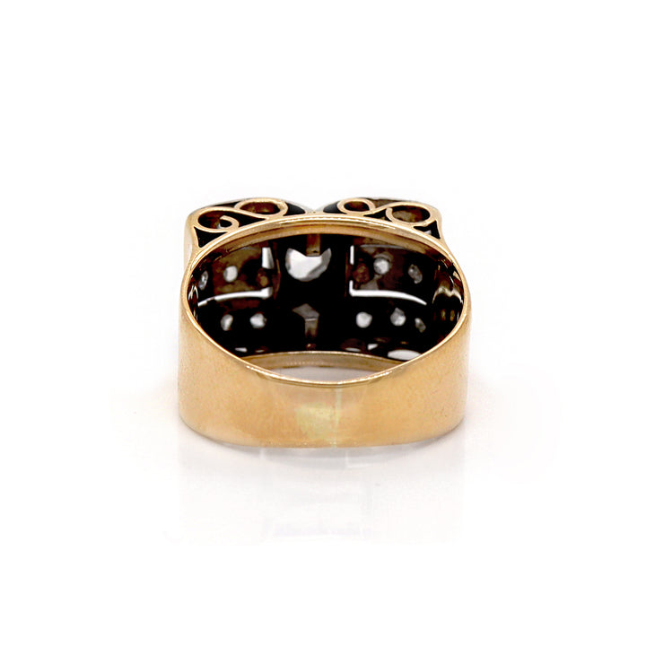 18ct Gold Retro Diamond Cocktail Ring