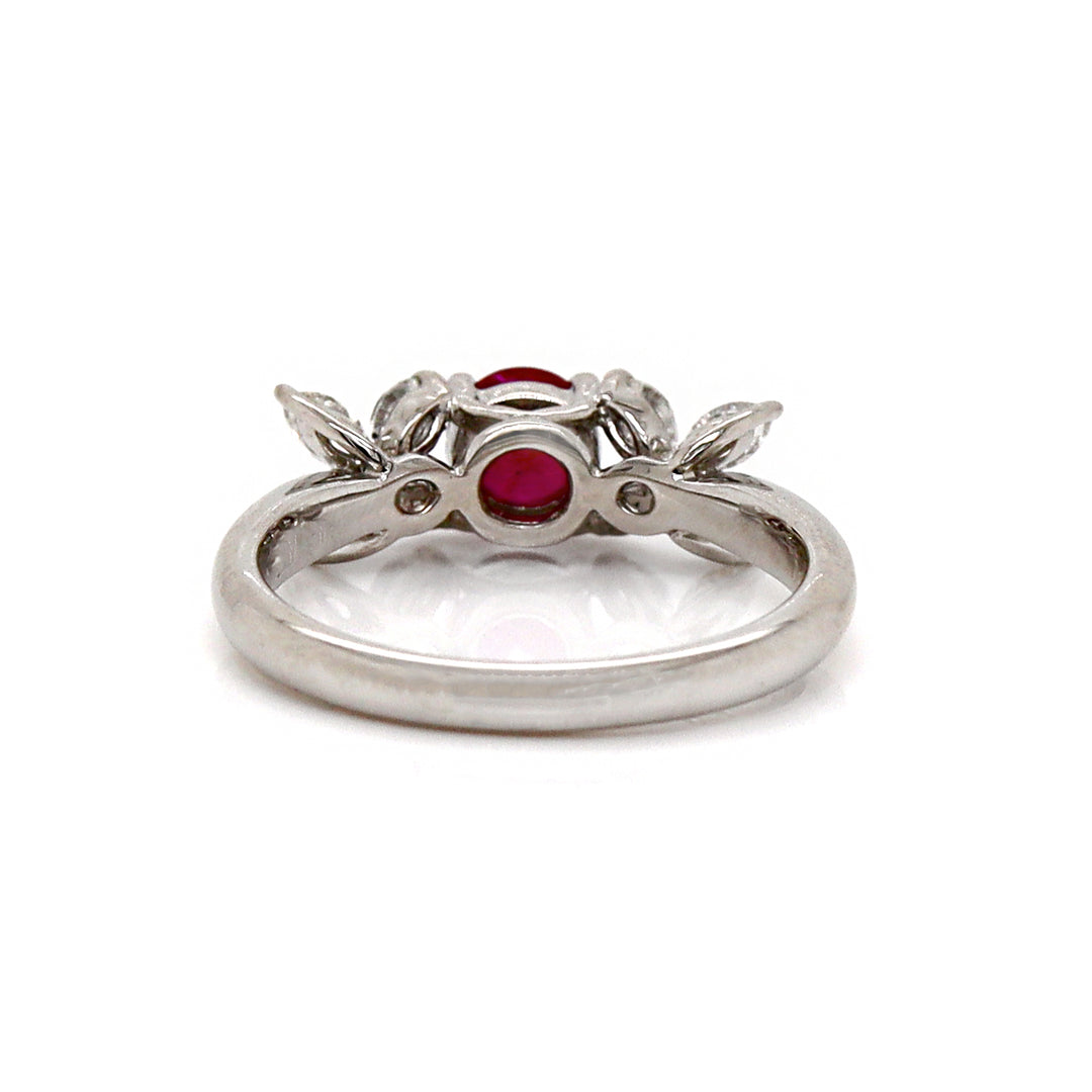Platinum Burma Ruby & Diamond Ring