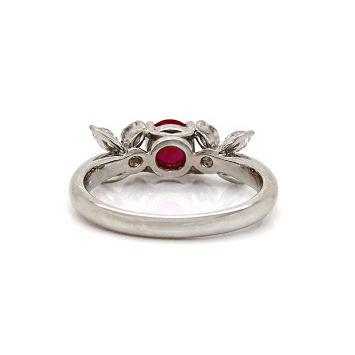 Platinum Burma Ruby & Diamond Ring