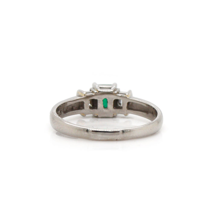 Platinum Emerald And Diamond Trilogy Ring