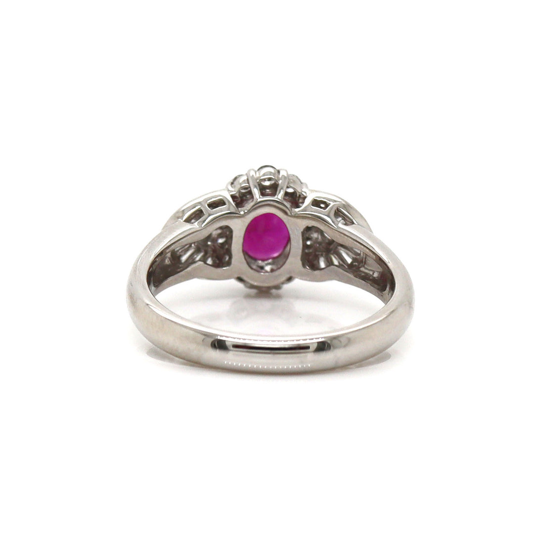 Platinum PT900 Ruby & Diamond Ring