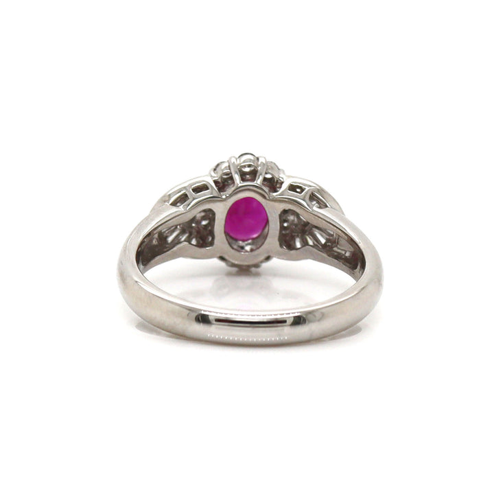 Platinum PT900 Ruby & Diamond Ring