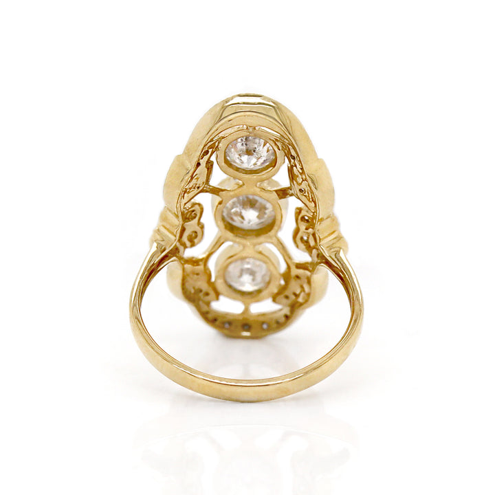14CT Yellow Gold Edwardian Style Diamond Dress Ring