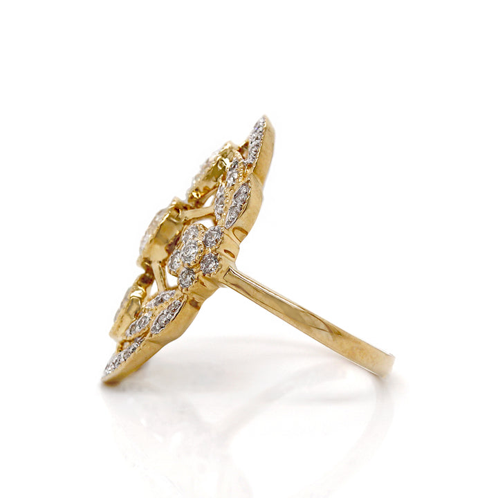 14CT Yellow Gold Edwardian Style Diamond Dress Ring