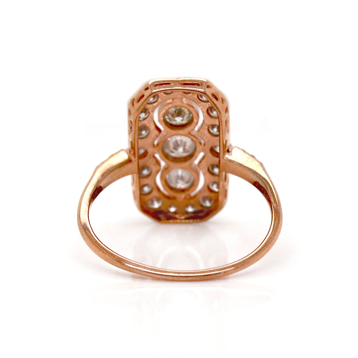14CT Rose Gold Diamond Trilogy Dress Ring